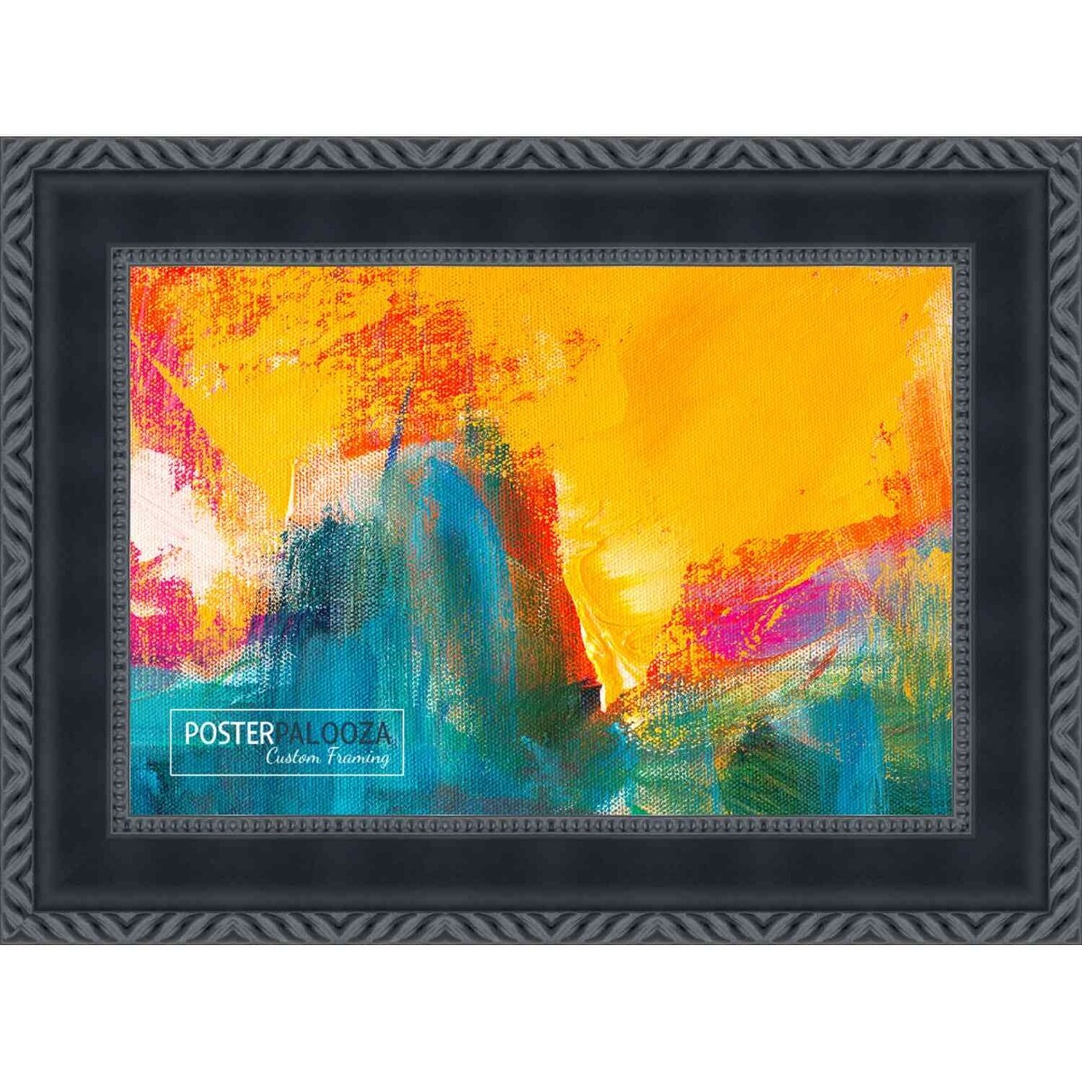 14x12 Traditional Black Complete Wood Picture Frame with UV Acrylic, Foam Board Backing, & Hardware