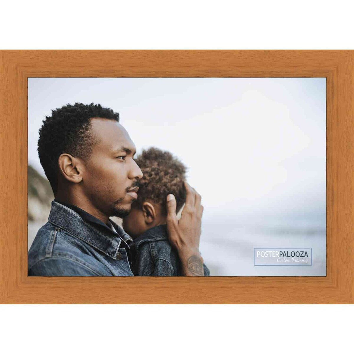 14x16 Traditional Honey Pecan Complete Wood Picture Frame with UV Acrylic, Foam Board Backing, & Hardware