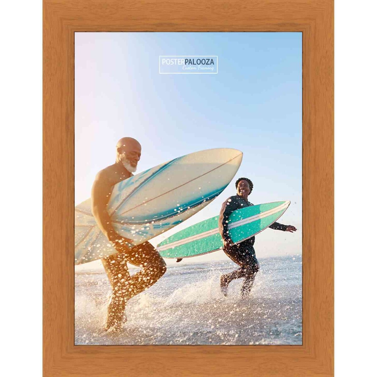 14x16 Traditional Honey Pecan Complete Wood Picture Frame with UV Acrylic, Foam Board Backing, & Hardware