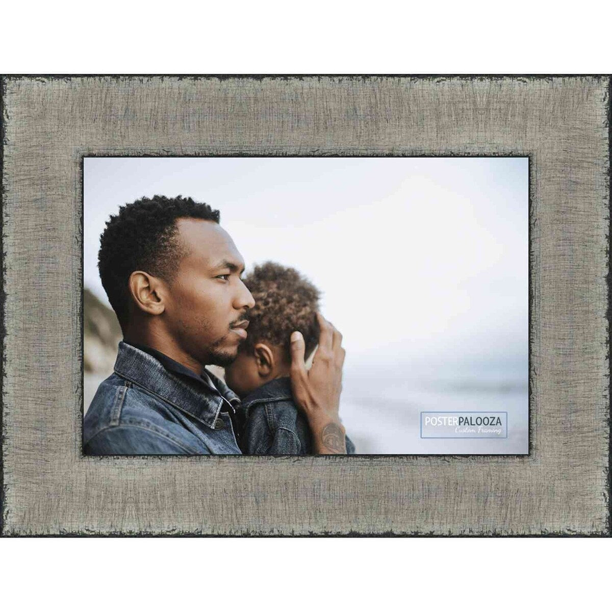 14x16 Traditional Silver Complete Wood Picture Frame with UV Acrylic, Foam Board Backing, & Hardware