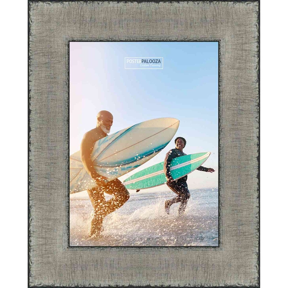 14x16 Traditional Silver Complete Wood Picture Frame with UV Acrylic, Foam Board Backing, & Hardware