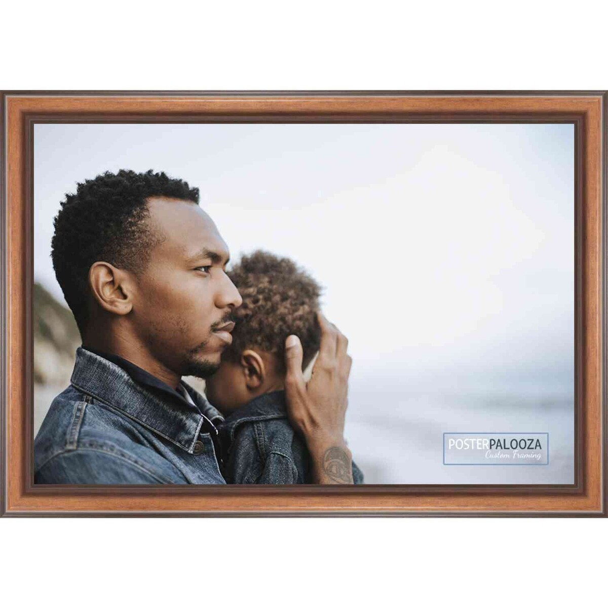 14x17 Traditional Walnut Complete Wood Picture Frame with UV Acrylic, Foam Board Backing, & Hardware