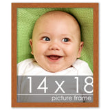 14x18 Traditional Honey Pecan Complete Wood Picture Frame with UV Acrylic, Foam Board Backing, & Hardware