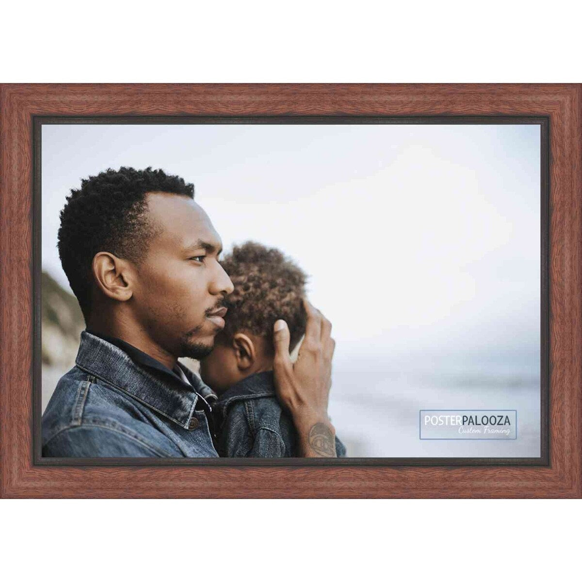 14x18 Traditional Mahogany Complete Wood Picture Frame with UV Acrylic, Foam Board Backing, & Hardware