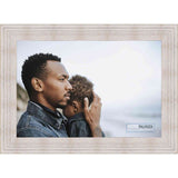 14x19 Rustic White Complete Wood Picture Frame with UV Acrylic, Foam Board Backing, & Hardware