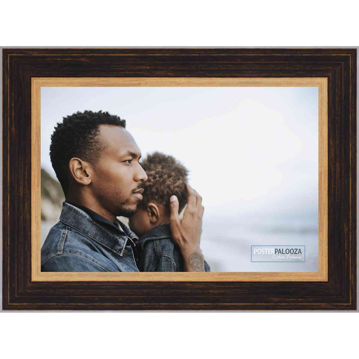 14x19 Traditional Black Complete Wood Picture Frame with UV Acrylic, Foam Board Backing, & Hardware