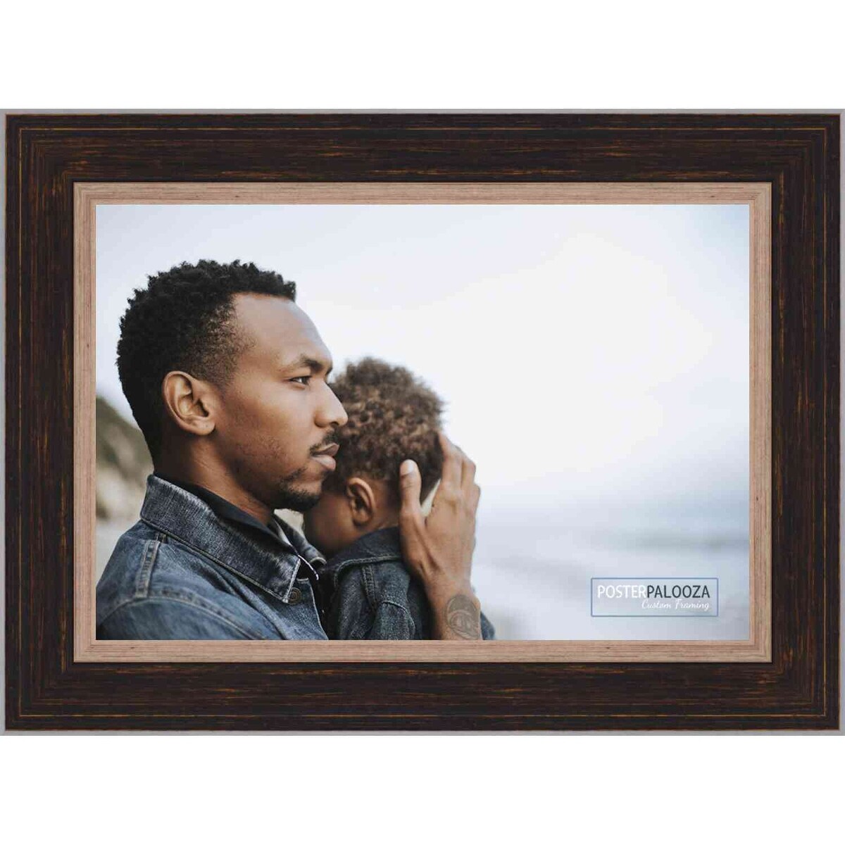 14x24 Traditional Black Complete Wood Picture Frame with UV Acrylic, Foam Board Backing, & Hardware