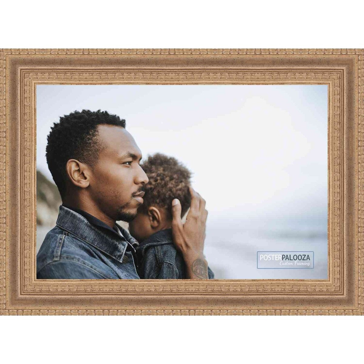 14x24 Traditional Silver Complete Wood Picture Frame with UV Acrylic, Foam Board Backing, & Hardware