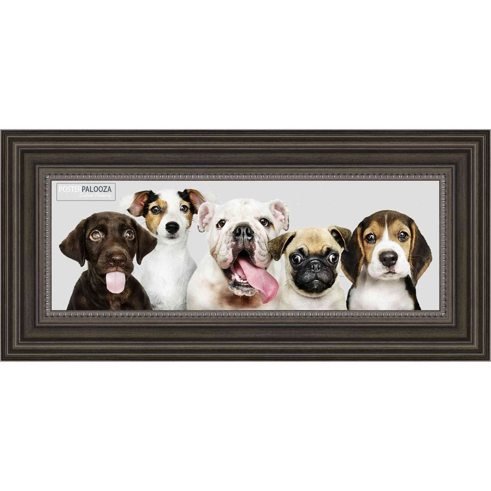 14x40 Contemporary Pewter Complete Wood Panoramic Frame with UV Acrylic, Foam Board Backing, & Hardware