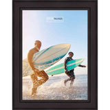 14x8.5 Contemporary Black Complete Wood Picture Frame with UV Acrylic, Foam Board Backing, & Hardware