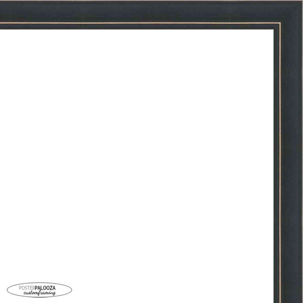 14x8.5 Traditional Black Complete Wood Picture Frame with UV Acrylic, Foam Board Backing, & Hardware