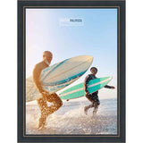 14x8.5 Traditional Black Complete Wood Picture Frame with UV Acrylic, Foam Board Backing, & Hardware