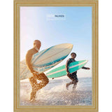 14x8.5 Traditional Gold Complete Wood Picture Frame with UV Acrylic, Foam Board Backing, & Hardware