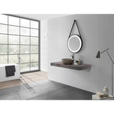 15-1/4 Inch Diameter Stone Series Solid Surface Round Shape Bathroom Vanity Vessel Sink with Concrete Patten - 15.25 x 15.25