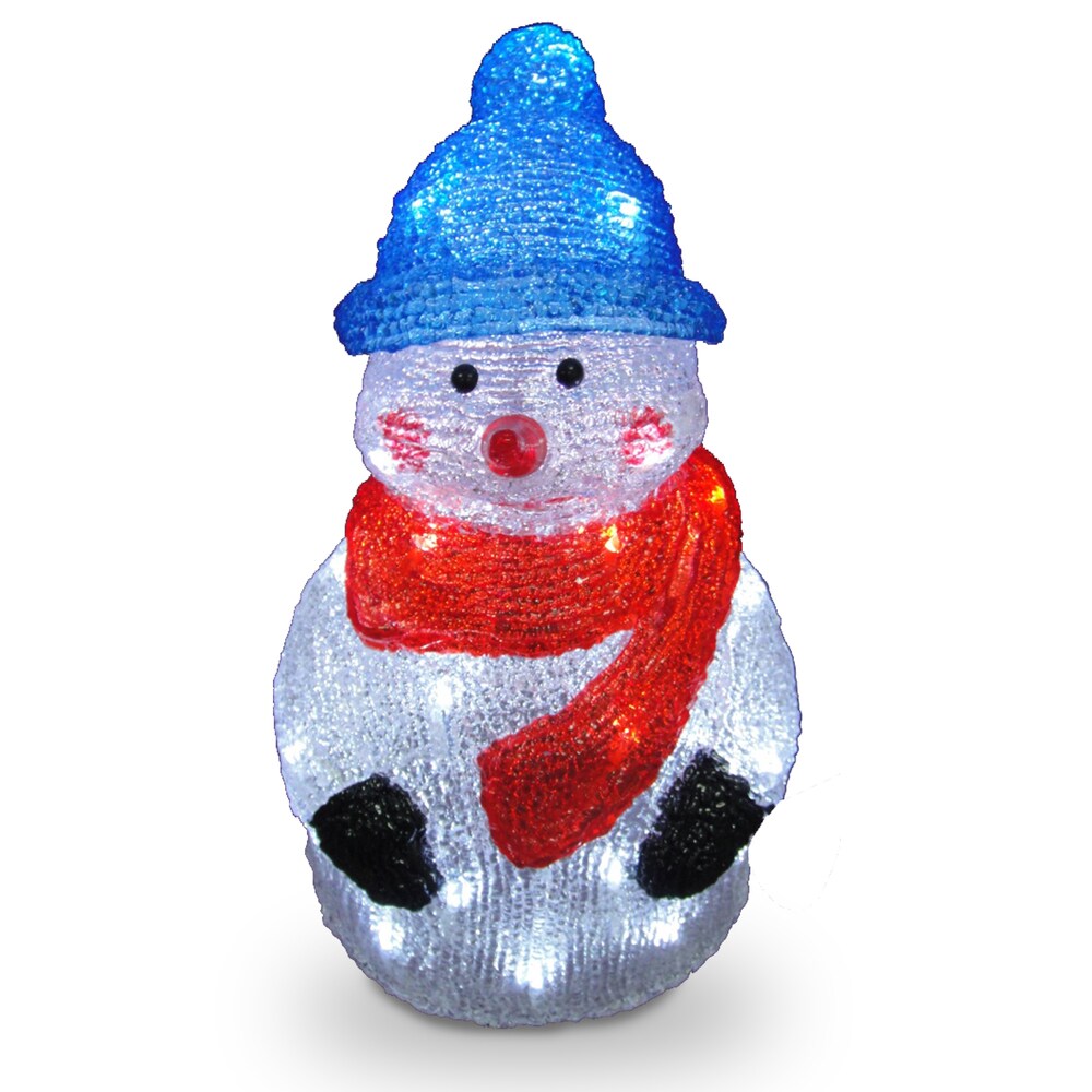 15-inch Acrylic Snowman with 40 LED Lights