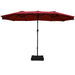 15 Ft Outdoor Double-Sided Patio Market Umbrella with Base