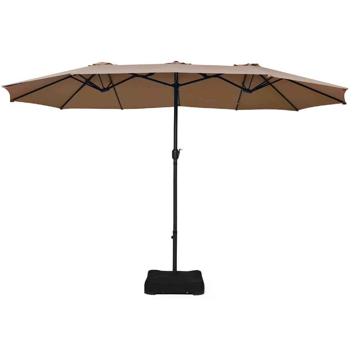 15 Ft Outdoor Double-Sided Patio Market Umbrella with Base