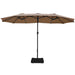 15 Ft Outdoor Double-Sided Patio Market Umbrella with Base