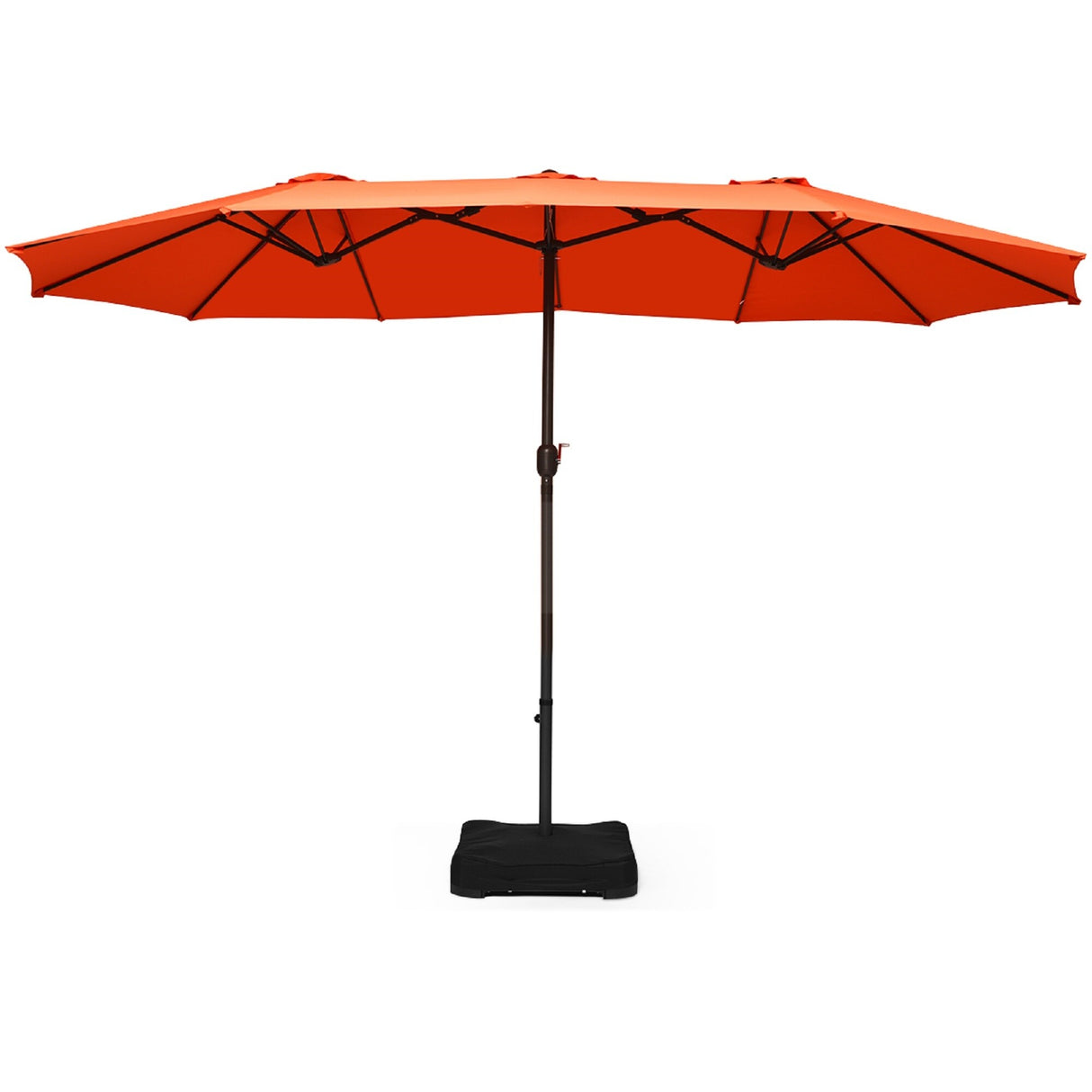 15 Ft Outdoor Double-Sided Patio Market Umbrella with Base