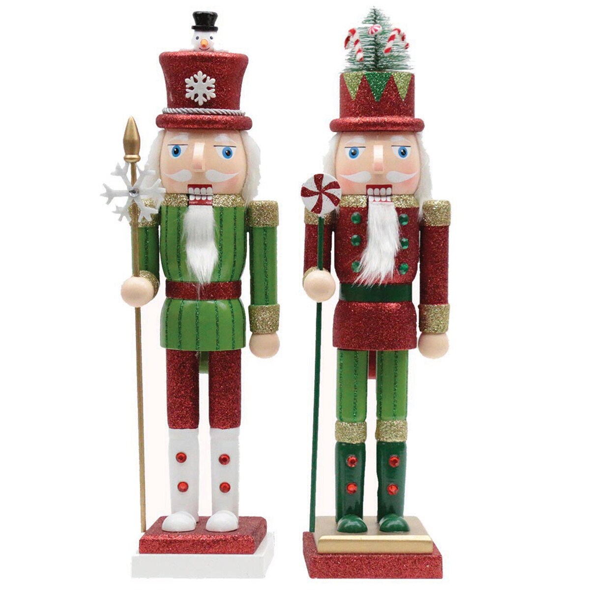15 inch Christmas Surprise Nutcracker, Set of 2 - red