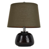 15-inch Dark Brown and Chrome Table Lamp