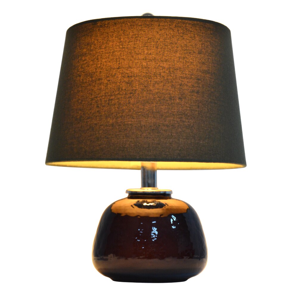 15-inch Dark Brown and Chrome Table Lamp