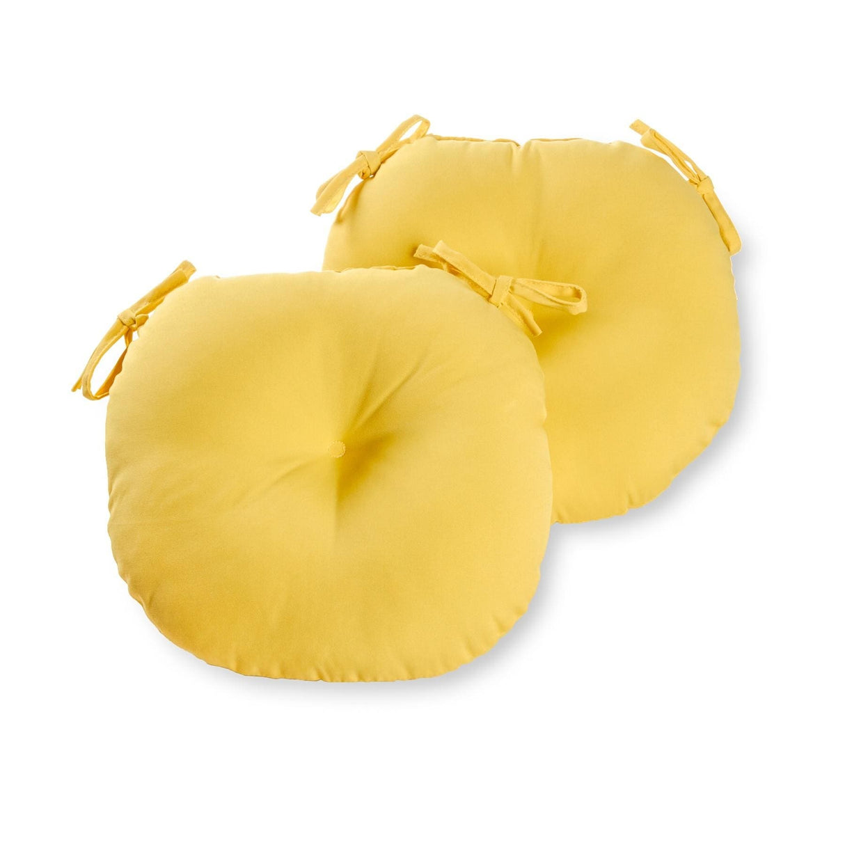 15-inch Round Outdoor Sunbeam Yellow Bistro Chair Cushions (Set of 2)