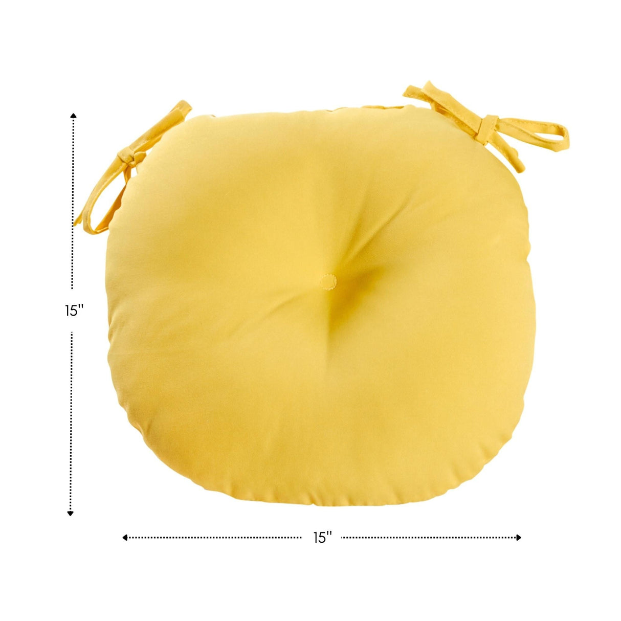15-inch Round Outdoor Sunbeam Yellow Bistro Chair Cushions (Set of 2)