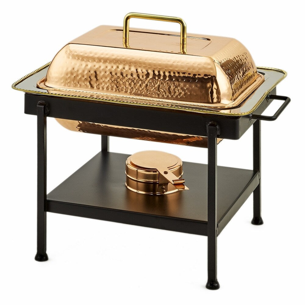 15¼" x 12½" x 15" Hammered Copper Chafing Dish, 4 Qt.