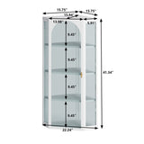 15.94 in. W x 22.24 in. D x 41.34 in. H Glass Door Bathroom Storage Wall Cabinet in White with Four-tier Storage