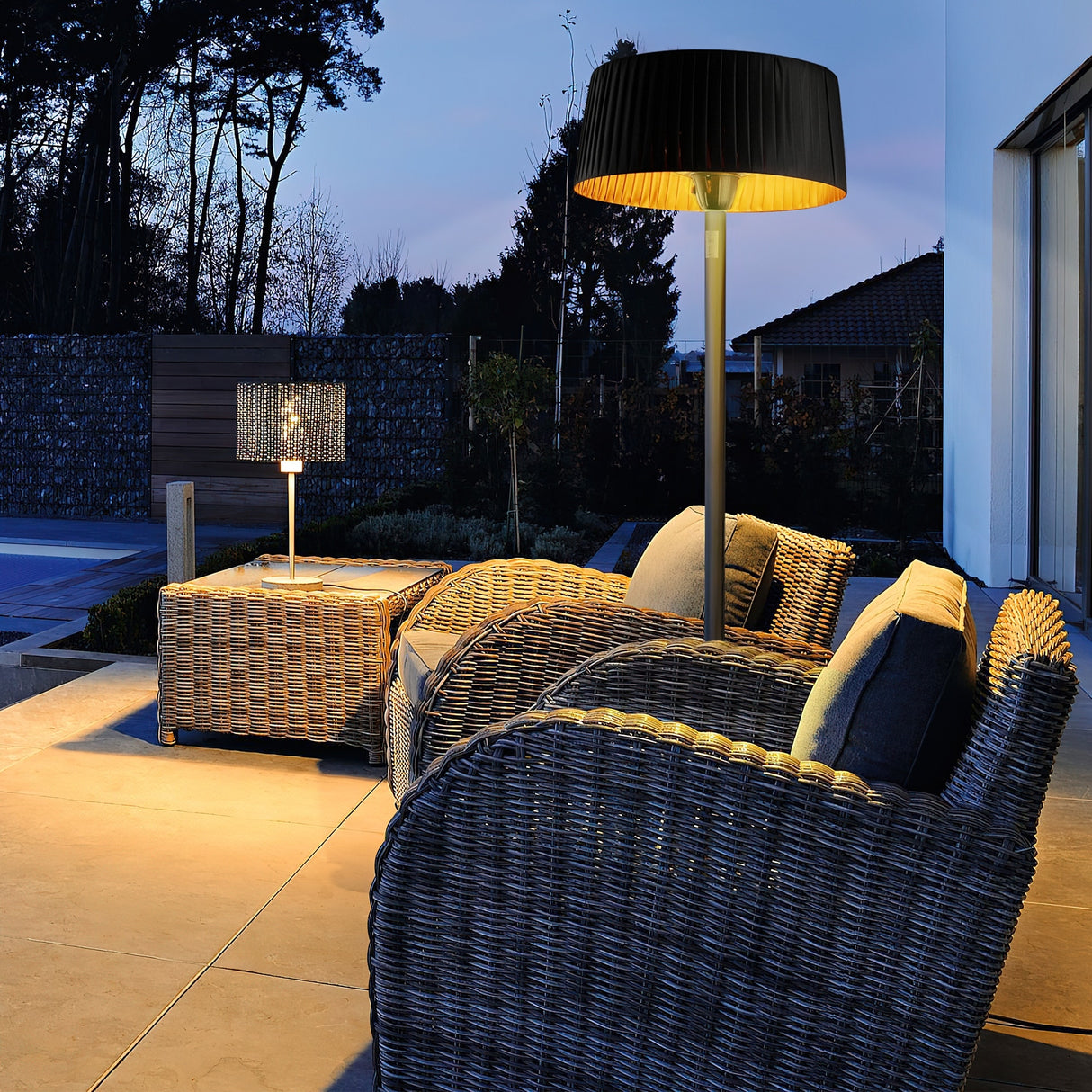 1500W Indoor /Outdoor Electric Patio Heater Standing Lamp - N/A