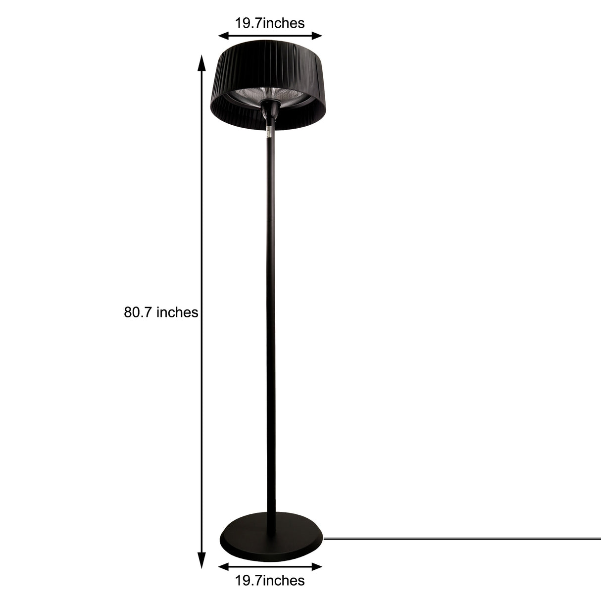 1500W Indoor /Outdoor Electric Patio Heater Standing Lamp - N/A