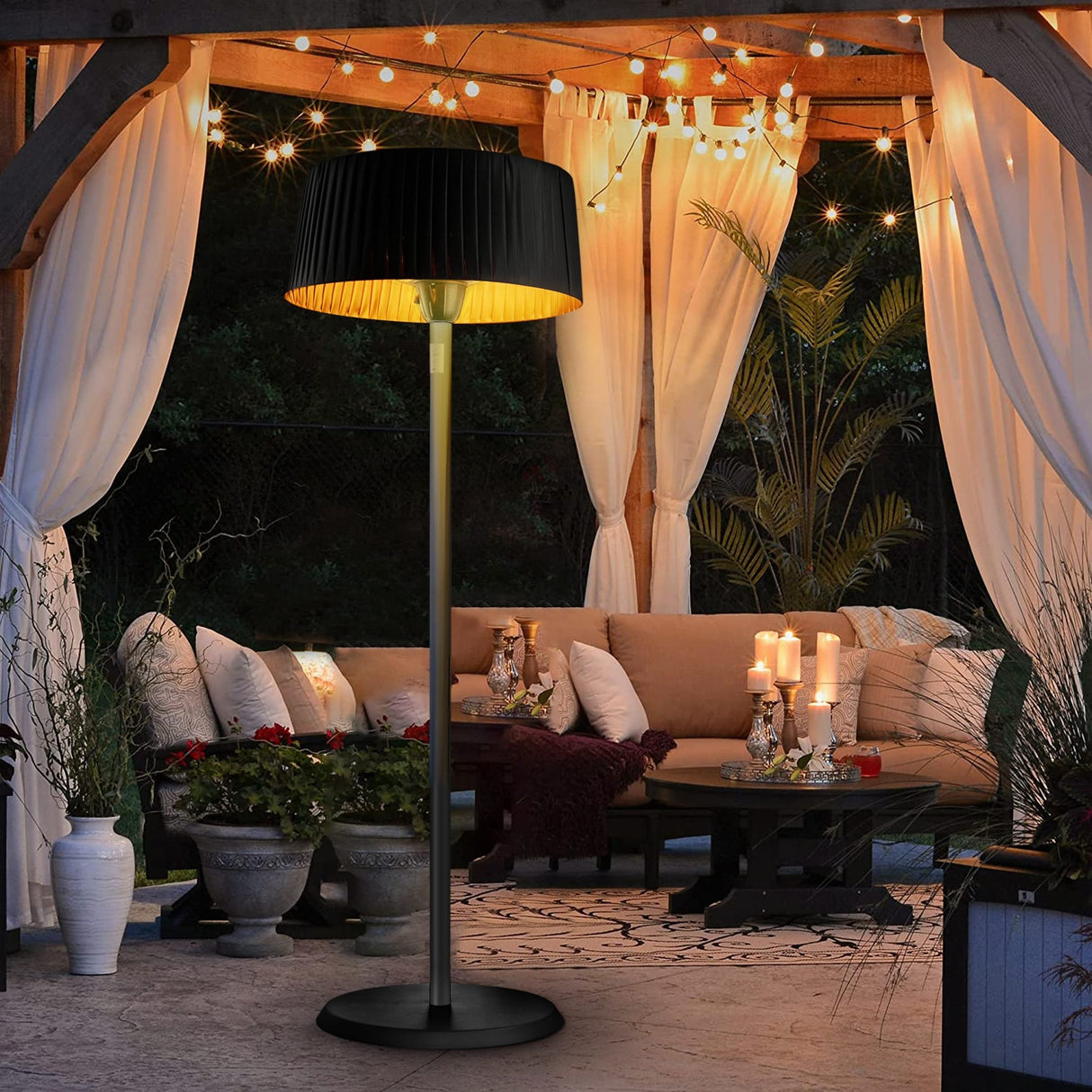 1500W Indoor /Outdoor Electric Patio Heater Standing Lamp - N/A