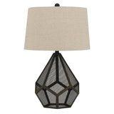 Sapelo Tan Metal and Mesh 150-watt Table Lamp