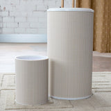1530 LaMont Home White/ Ivory Raine Round Hamper and Wastebasket Set