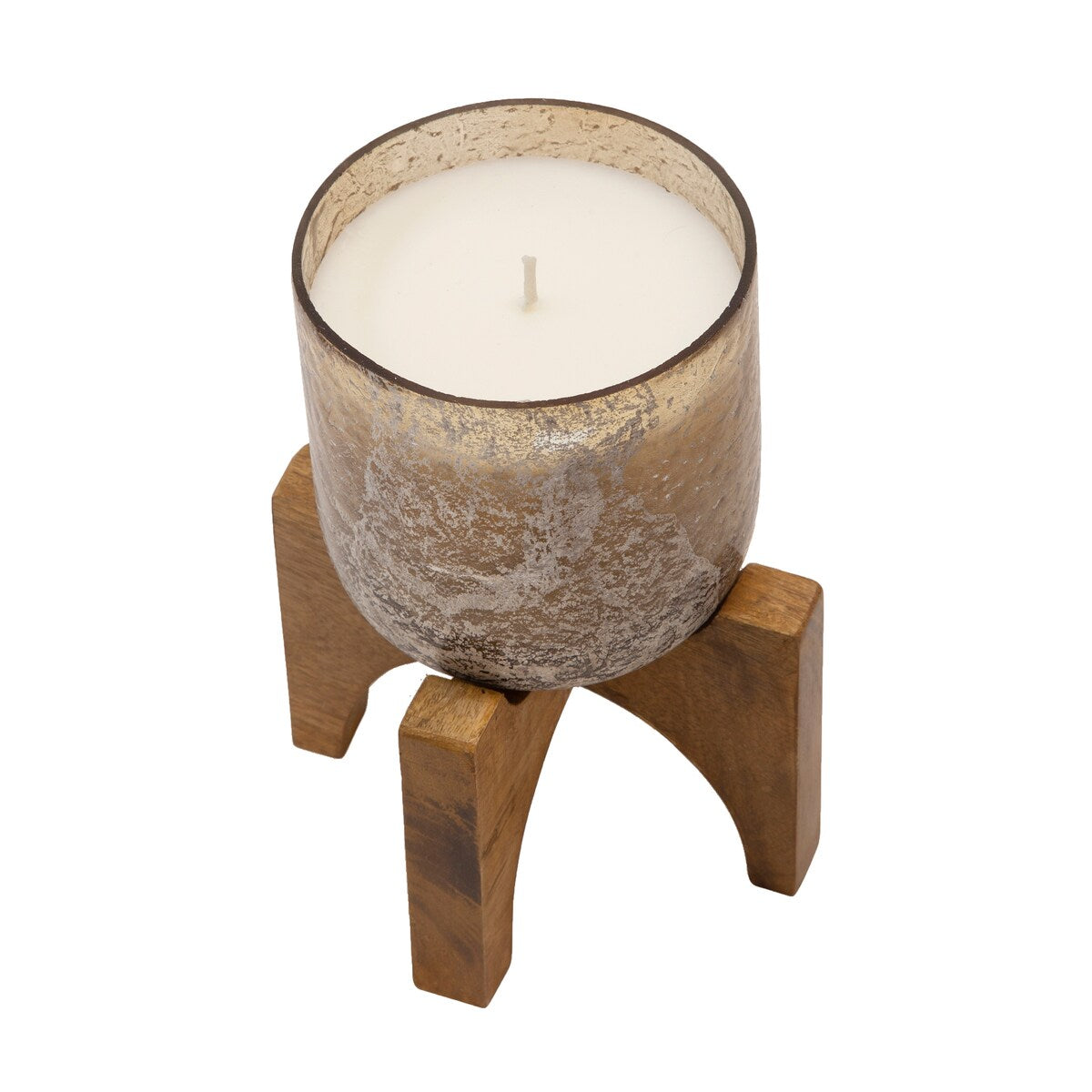 15Oz Candle On Bronze Glass W/ Stand By Liv & Skye