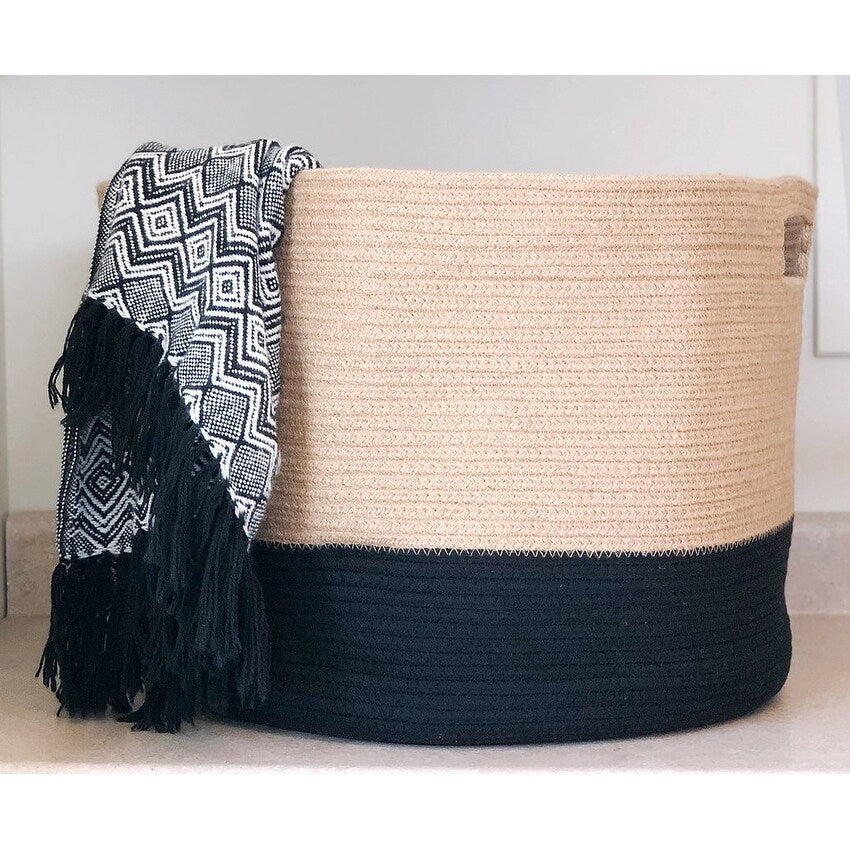 15" Natural Jute Woven Rope Basket - 21 " W x 21 " D x 15 " H