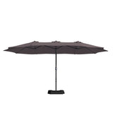 15ft Rectangular Patio Market Umbrella with Base