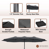 15ft Rectangular Patio Market Umbrella with Base