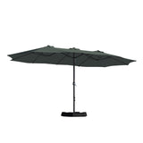15ft Rectangular Patio Market Umbrella with Base