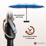 15ft Rectangular Patio Market Umbrella with Base