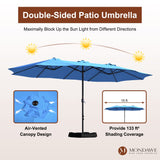 15ft Rectangular Patio Market Umbrella with Base