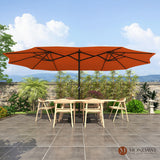15ft Rectangular Patio Market Umbrella with Base
