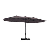 15ft Rectangular Patio Market Umbrella with Base