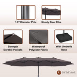 15ft Rectangular Patio Market Umbrella with Base
