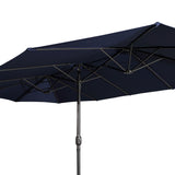15ft Rectangular Patio Market Umbrella with Base
