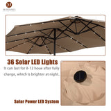 15ft Rectangular Patio Market Umbrella with Base
