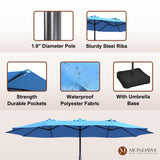 15ft Rectangular Patio Market Umbrella with Base