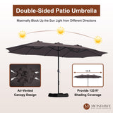 15ft Rectangular Patio Market Umbrella with Base