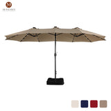 15ft Rectangular Patio Market Umbrella with Base